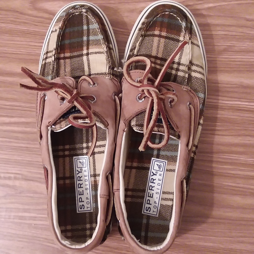 Sperry Top Sider Women's Brown Plaid Shoes 6.5 - Picture 5 of 6